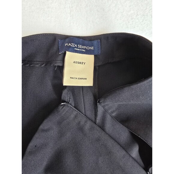 Piazza Sempione Pants Womens 10 12 xl Audrey Black Wool Blend Cropped Italian 48 - Picture 4 of 6